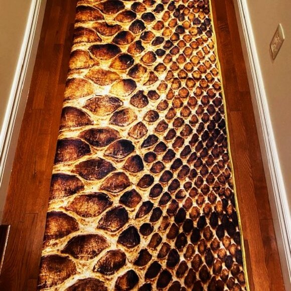 NEW NEVER USED Imported Designer Snakeskin Print Rug  5 FT X 7 FT APPROX - Picture 4 of 5